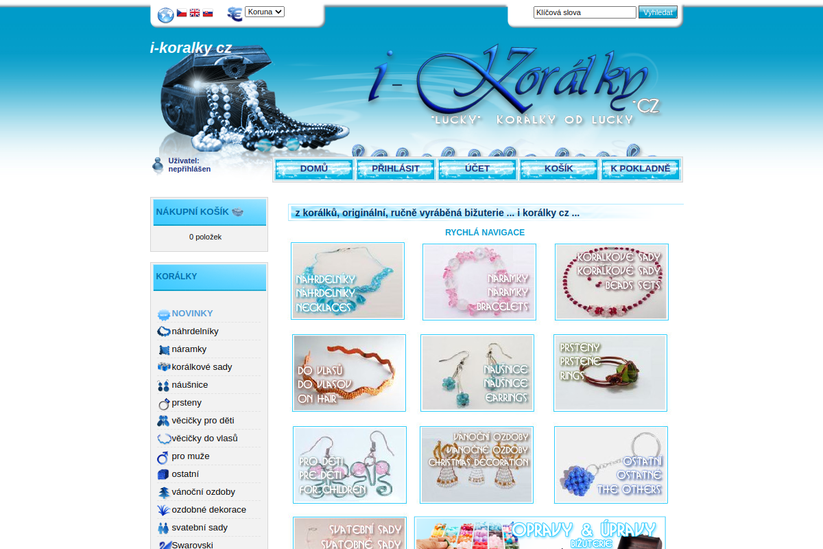 Náhľad e-shopu i-Korálky.cz - originální ručně