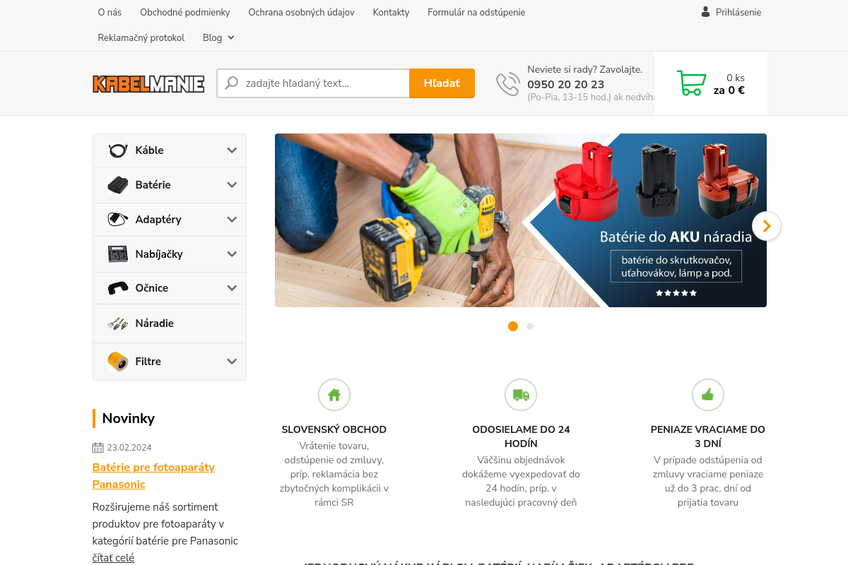 Náhľad e-shopu Kabelmanie.sk