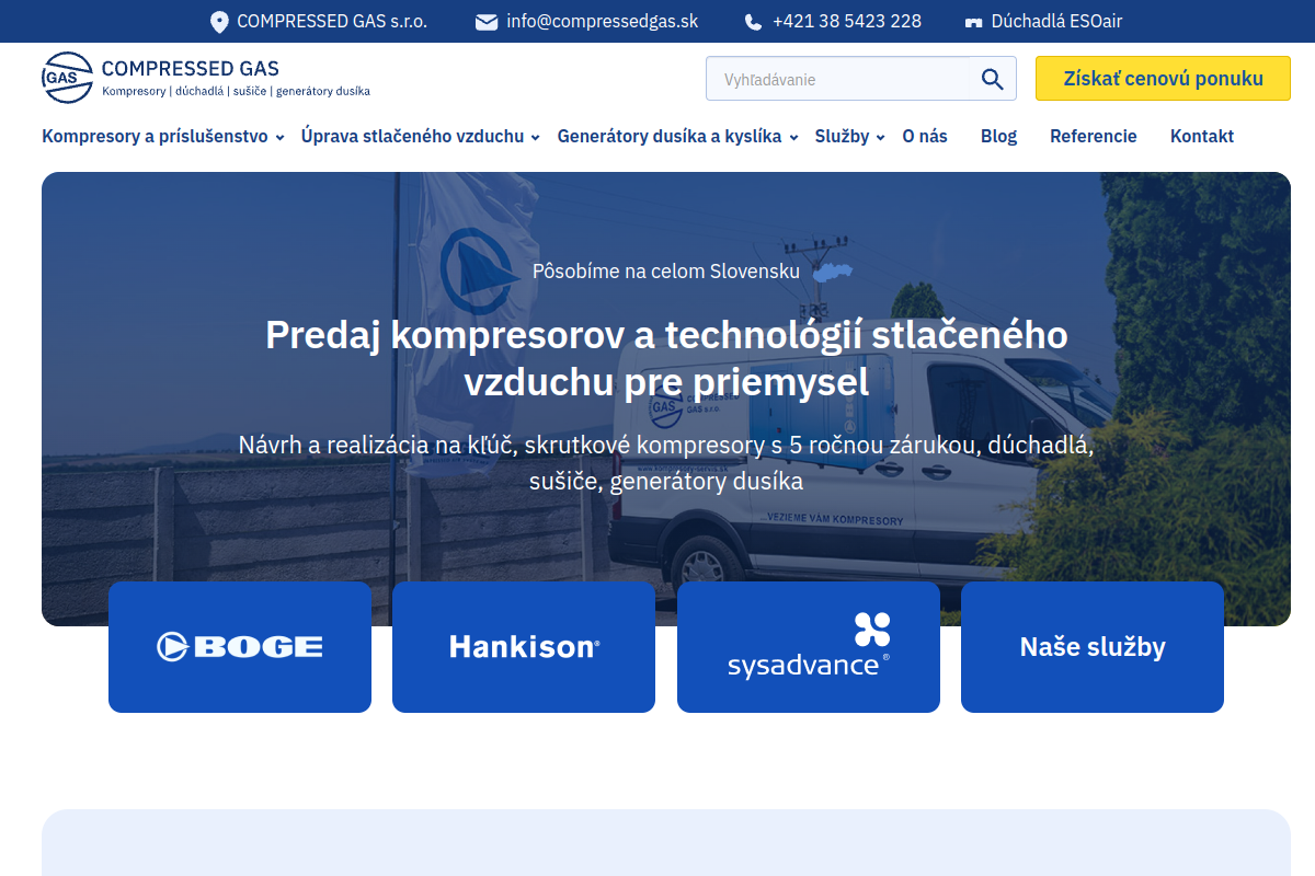 Náhľad e-shopu Kompresory skrutkové, kompresory piestové
