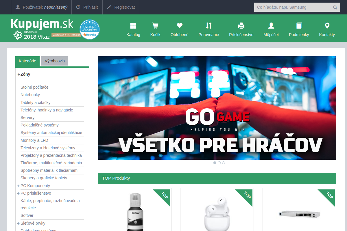Náhľad e-shopu kupujem.sk - obchod, ktorý Vás nesklame (NOTEBOOKY