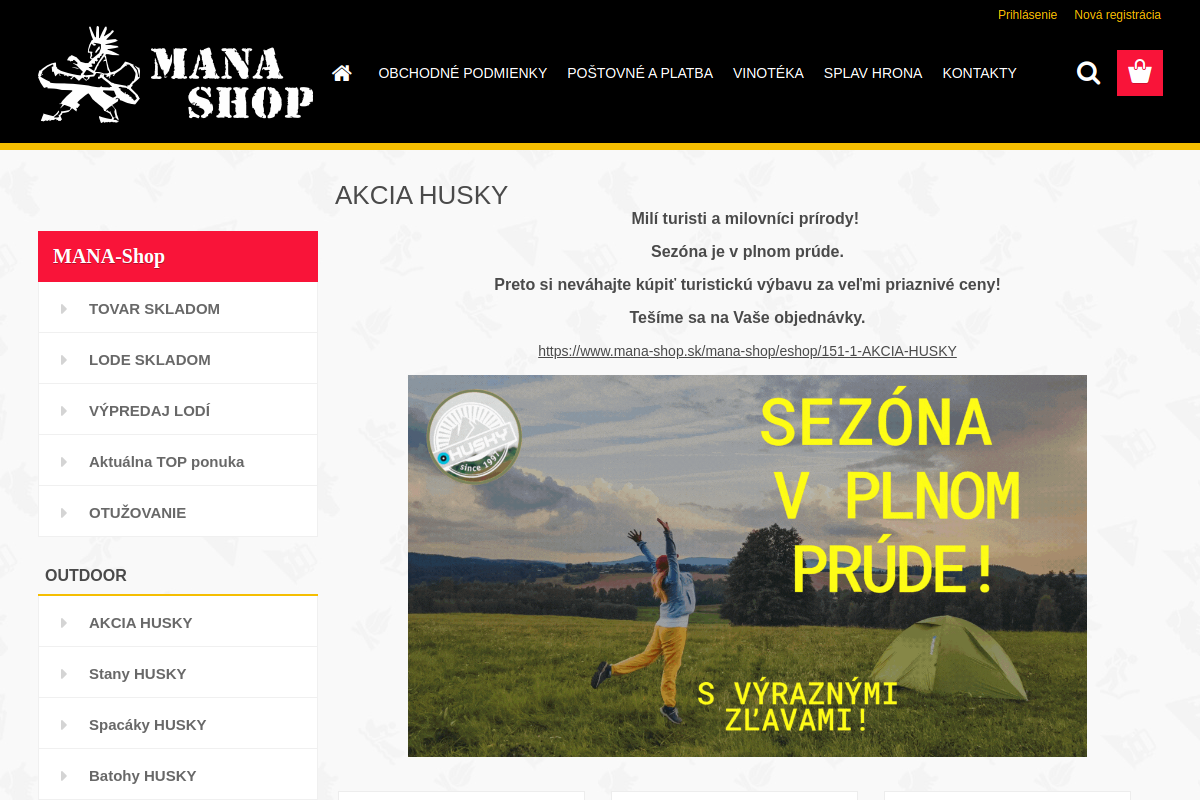 Náhľad e-shopu Mana-shop