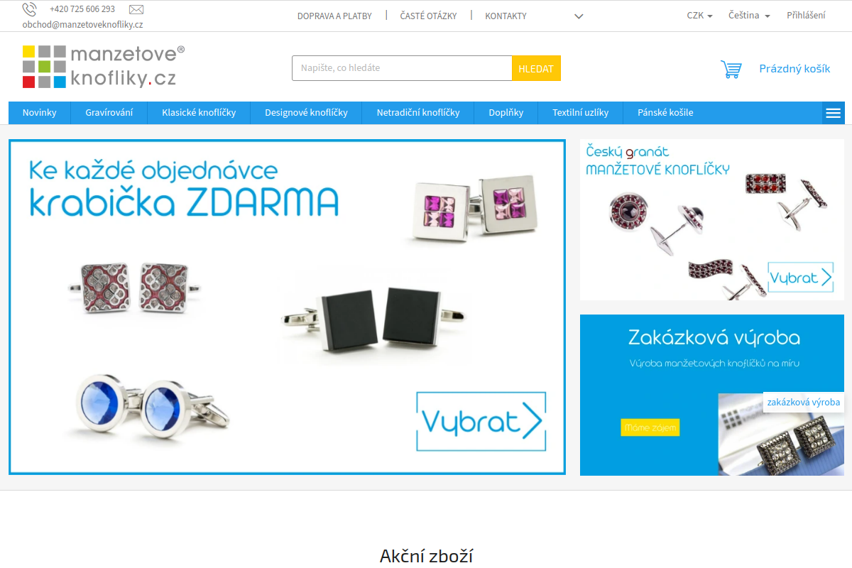 Náhľad e-shopu Manžetové gombíky