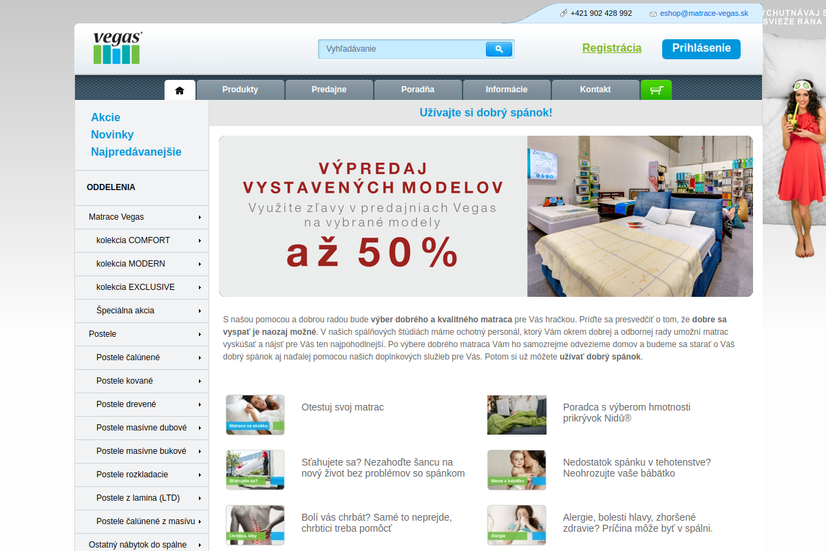 Náhľad e-shopu Matrace Vegas