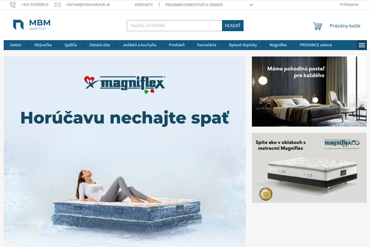 Náhľad e-shopu M. B. M. Nábytok, s.r.o.