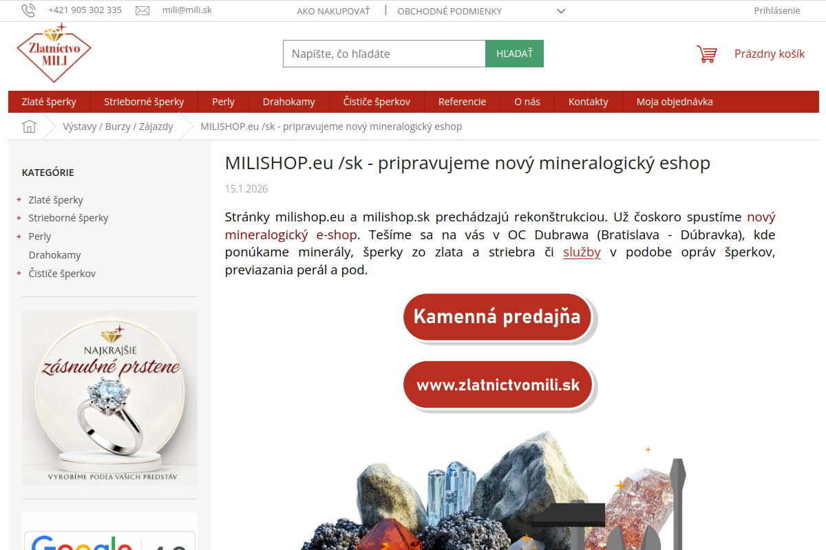 Náhľad e-shopu Milishop.eu