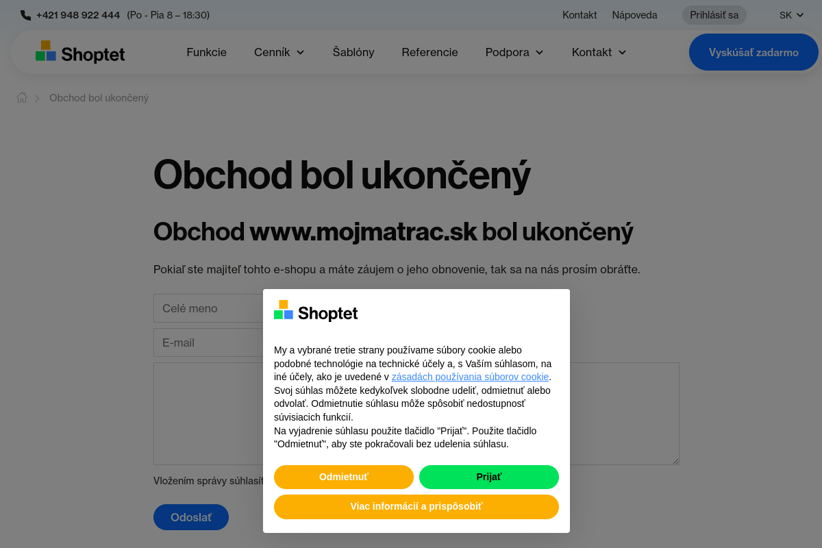 Náhľad e-shopu MATRACE