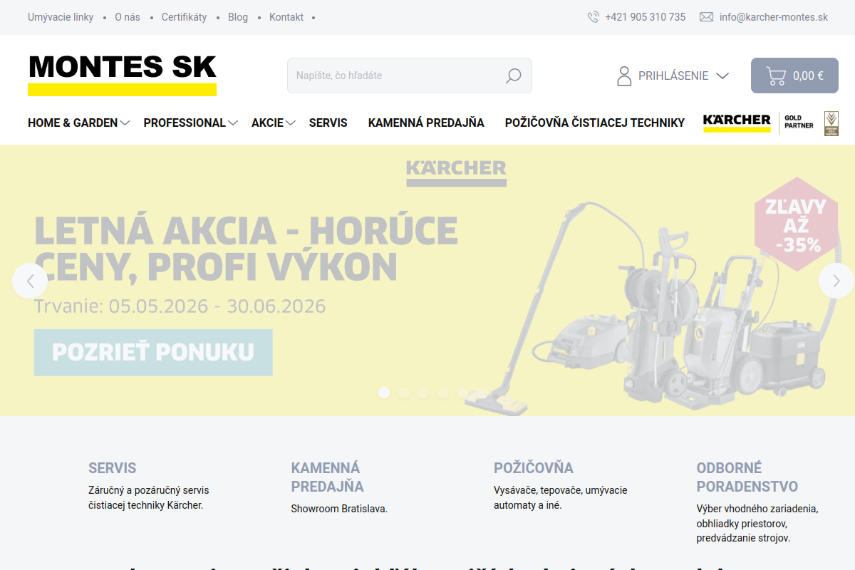 Náhľad e-shopu MONTES - PREDAJ A SERVIS čISTIACEJ TECHN