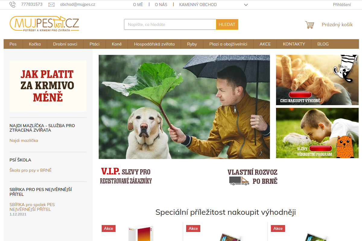 Náhľad e-shopu Mujpes.cz