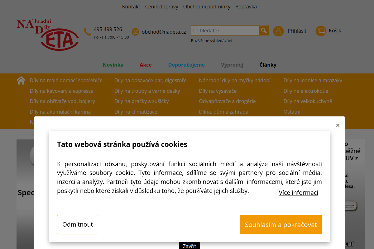 Náhľad e-shopu NADETA