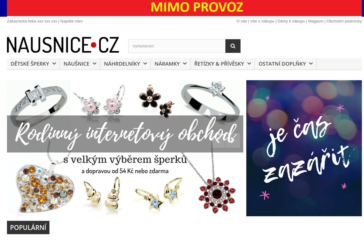 Náhľad e-shopu Náušnice.cz