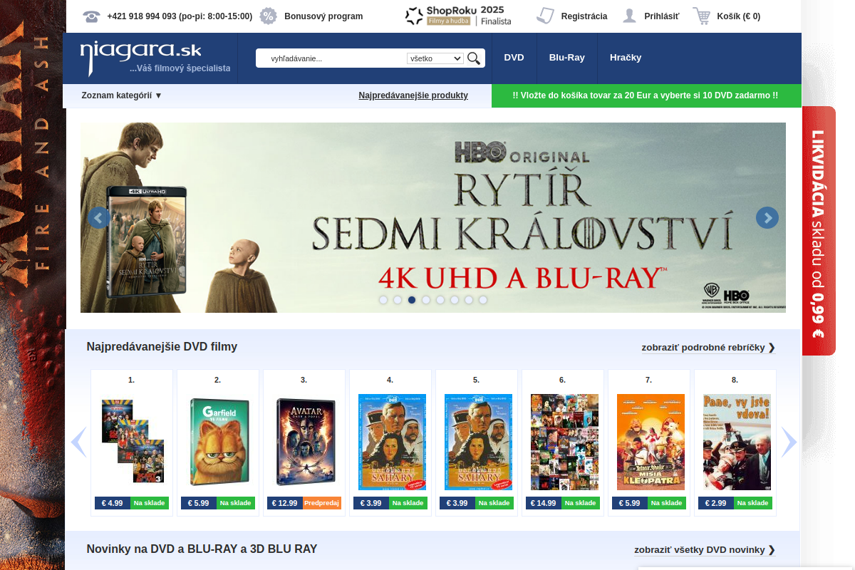 Náhľad e-shopu WWW.NIAGARA.SK