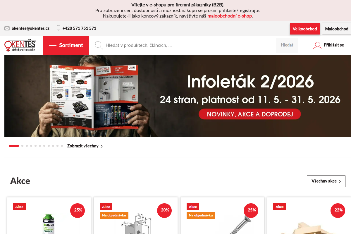 Náhľad e-shopu Okentěs - Pernica Václav a syn