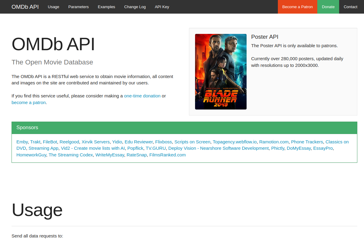 Open Movie Database preview