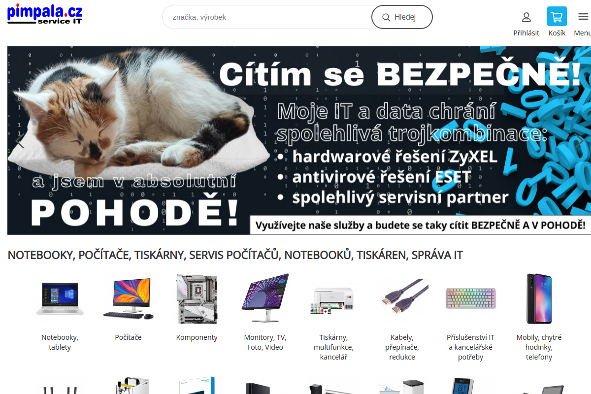 Náhľad e-shopu Pimpala počítače