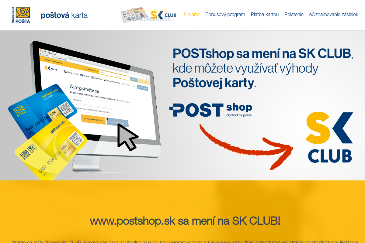 Náhľad e-shopu POSTSHOP.SK, E-SHOP SLOVENSKEJ POšTY, A.