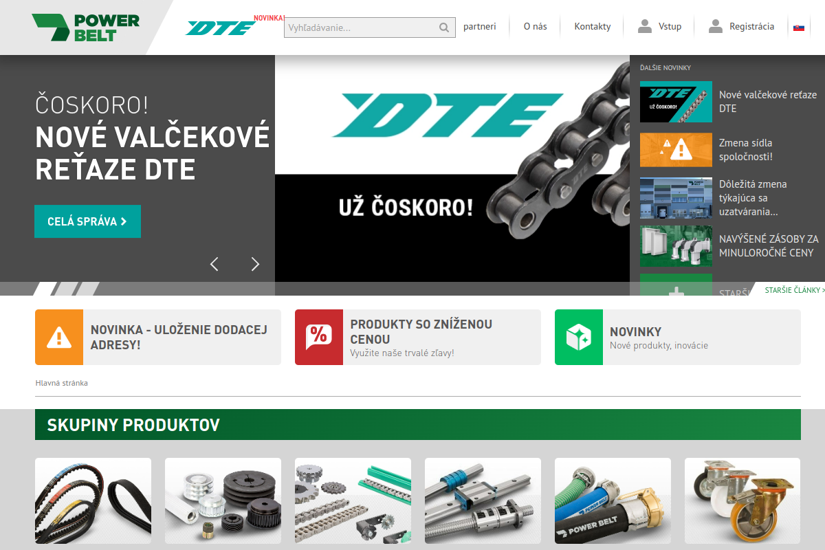 Náhľad internetového obchodu POWER BELT POHONNé MECHANIZMY S.R.O.