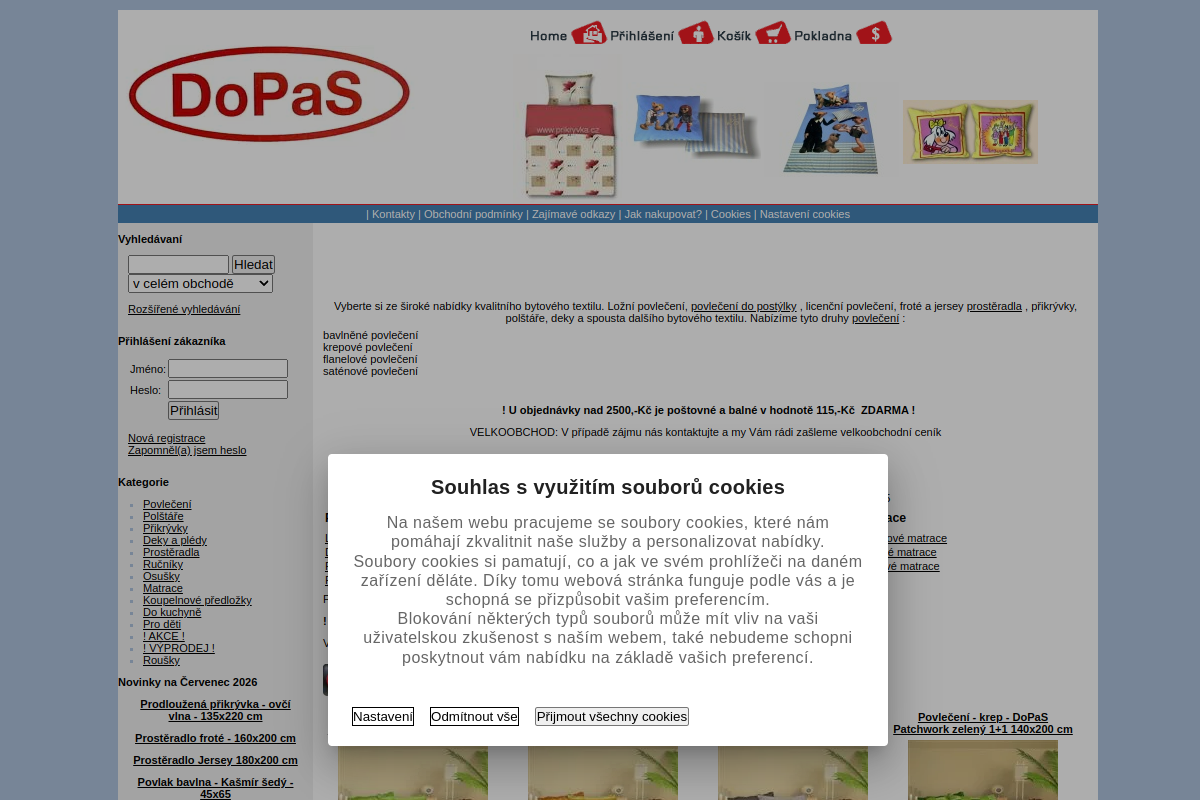 Náhľad e-shopu prikryvka.cz
