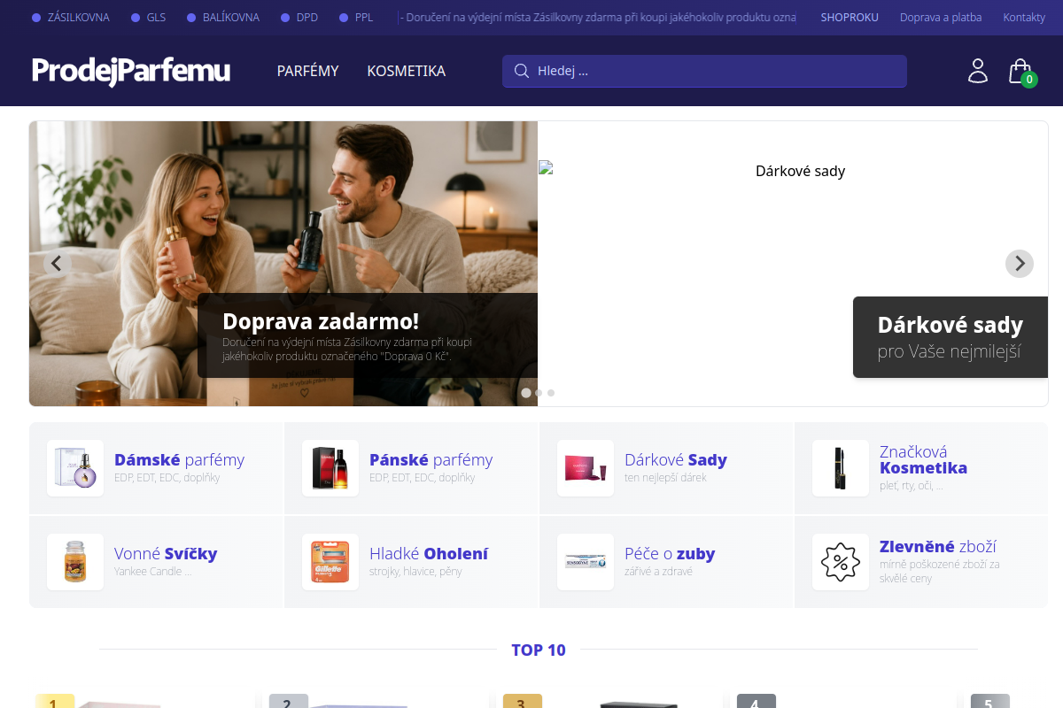 Náhľad e-shopu PARFéMY  PRODEJPARFEMU