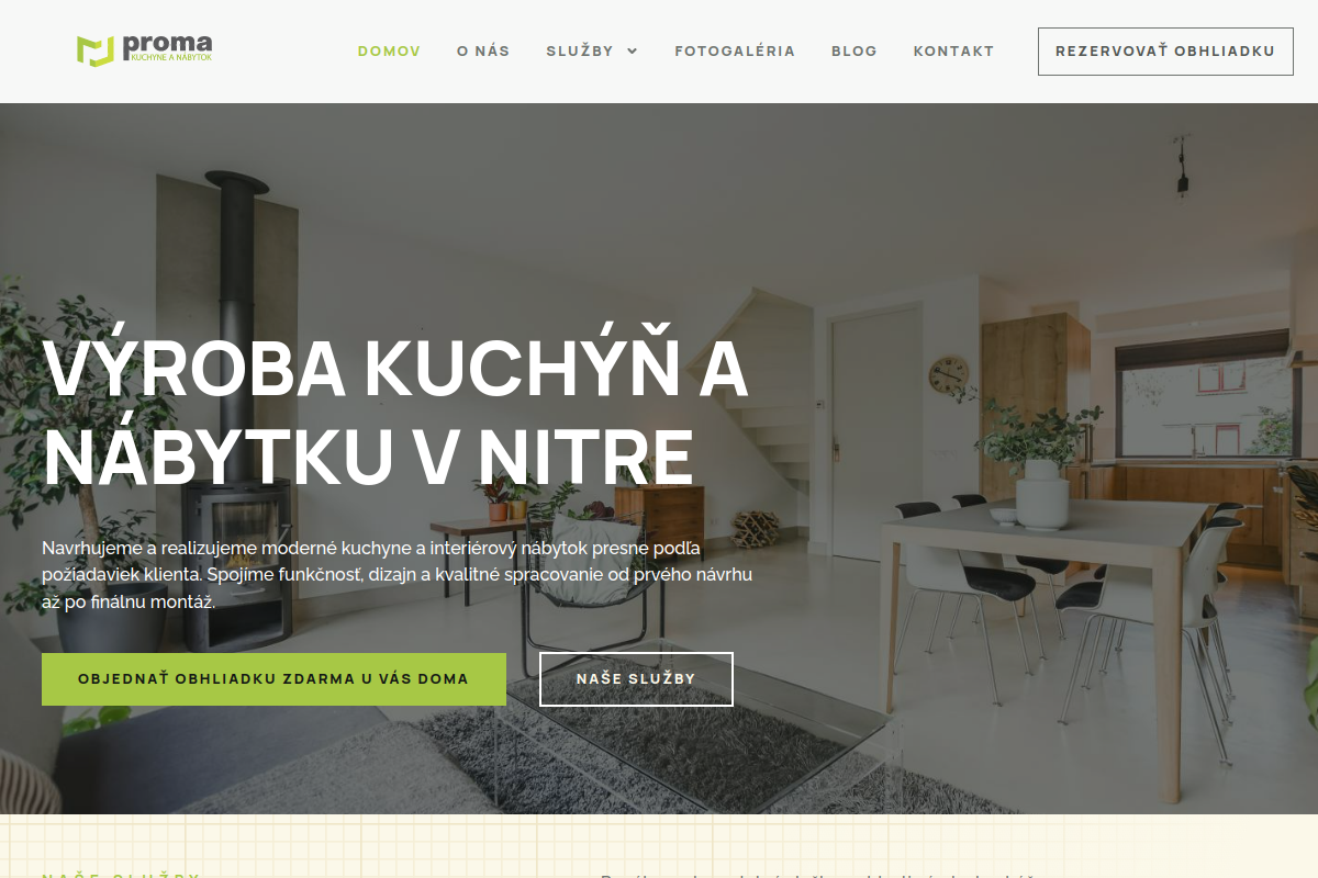 Náhľad e-shopu PROMA NáBYTOK - KUCHYNSKé LINKY, KUCHYNE