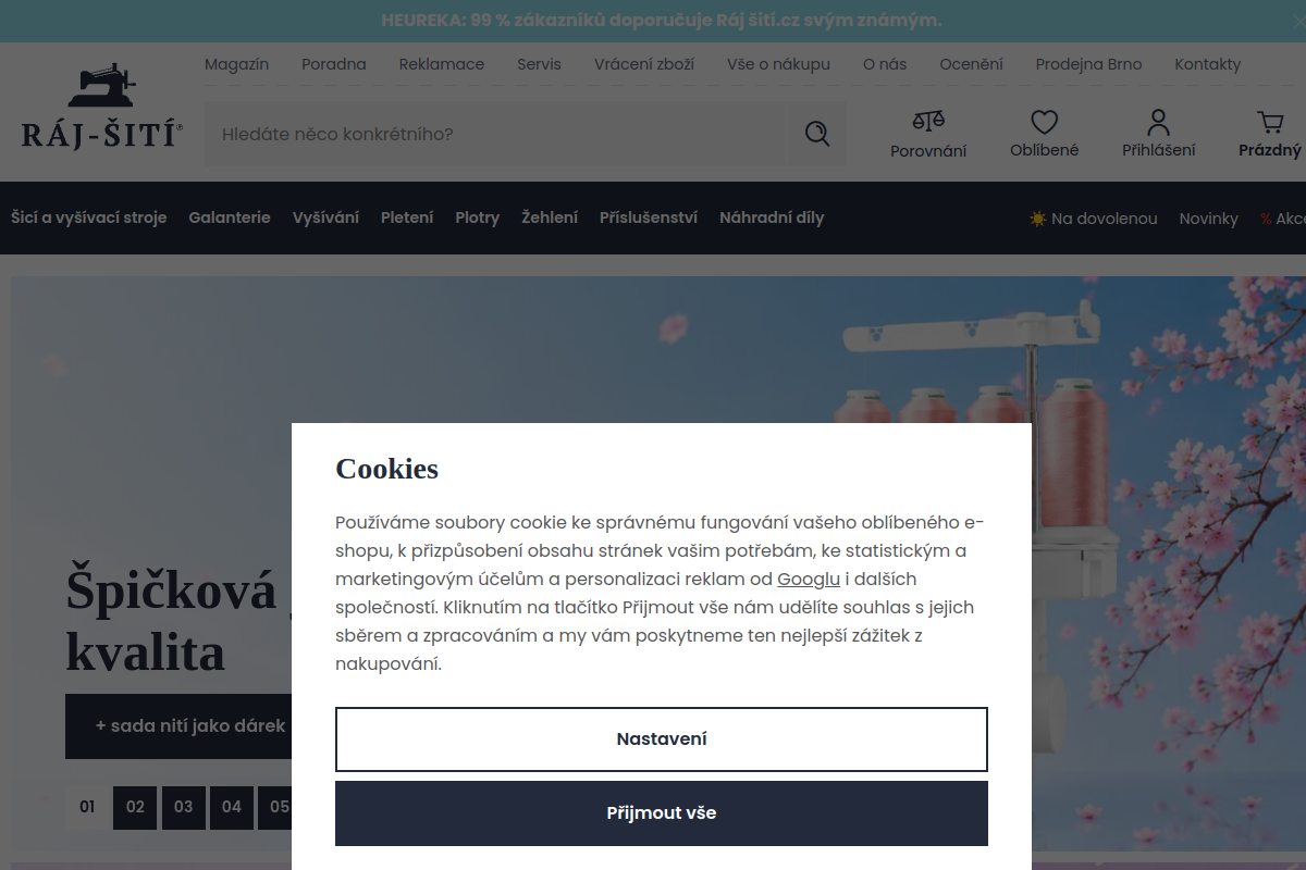 Náhľad e-shopu Ráj-šití.cz - ši