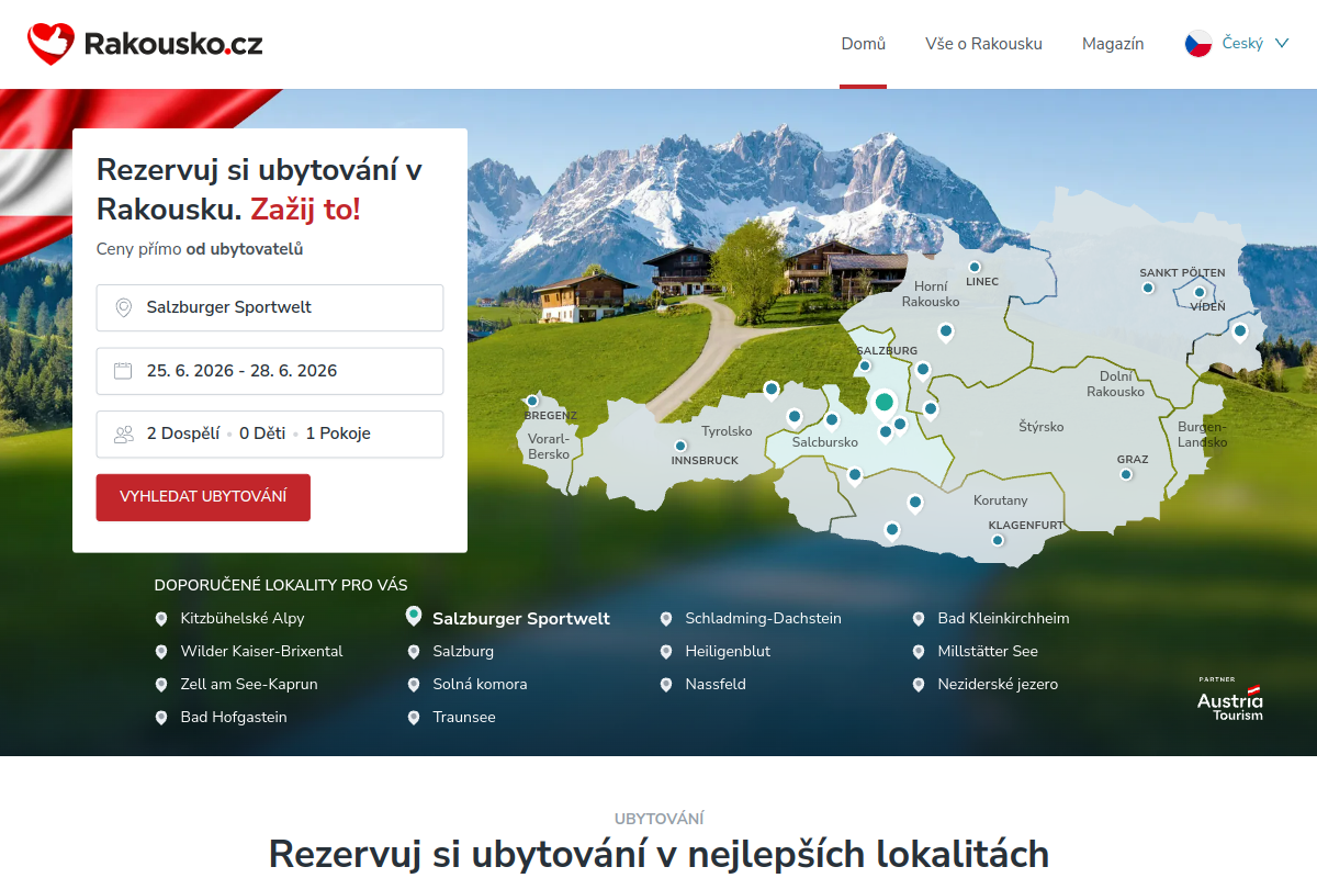 Náhľad e-shopu RAKOUSKO – LYžOVáNí, UBYTOVáNí