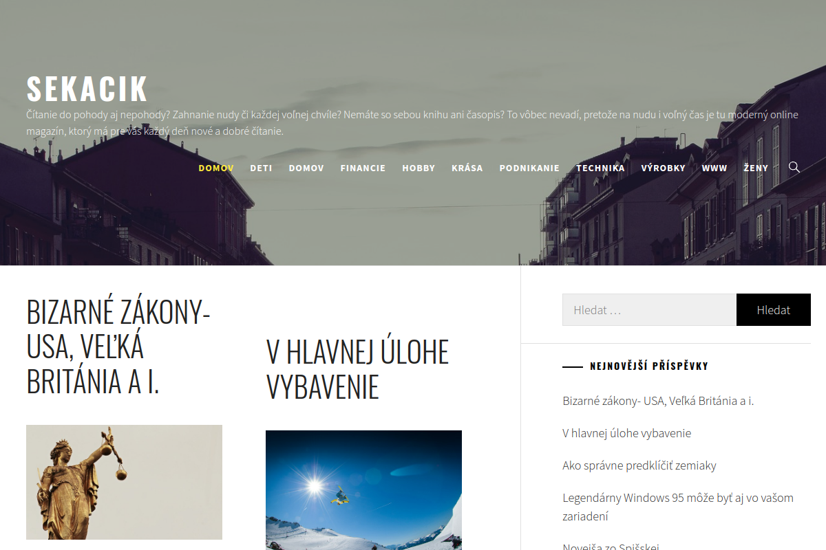 Náhľad e-shopu Sekacik pre deticky
