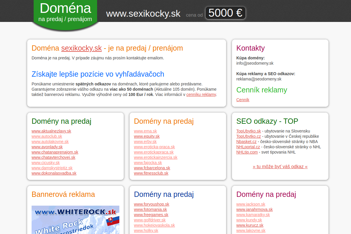 Náhľad e-shopu SEXIKOCKY