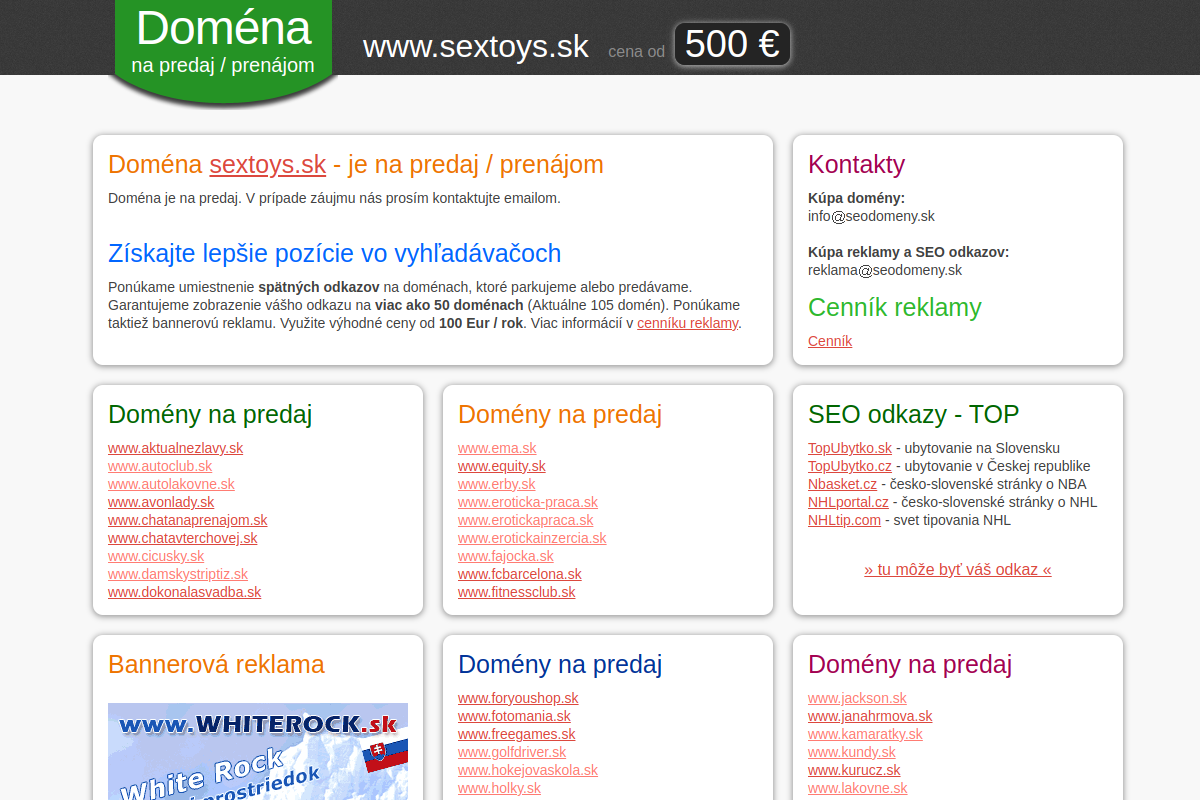 Náhľad e-shopu Sextoys internetový sexshop