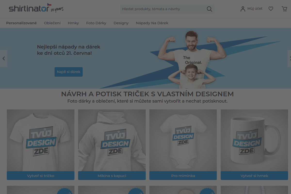 Náhľad e-shopu Shirtinator