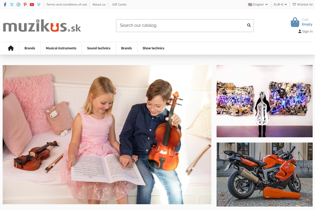 Náhľad e-shopu Hudobné Nástroje - MUZIKUS - ozvučovacia a osvetlo