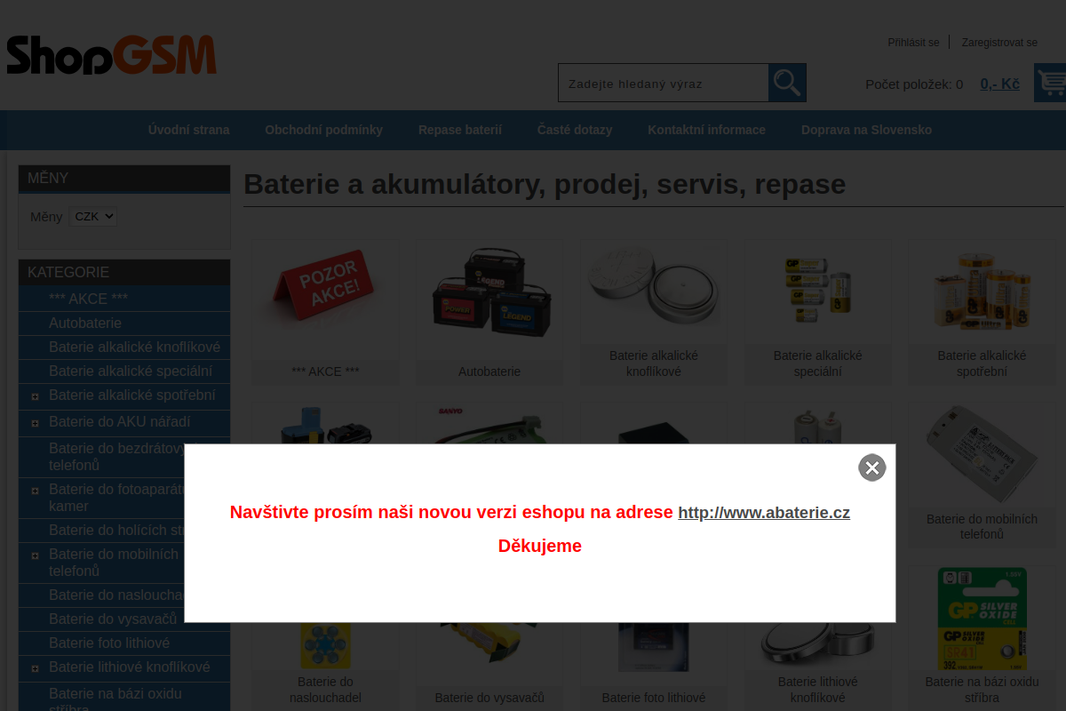 Náhľad e-shopu ShopGSM.cz