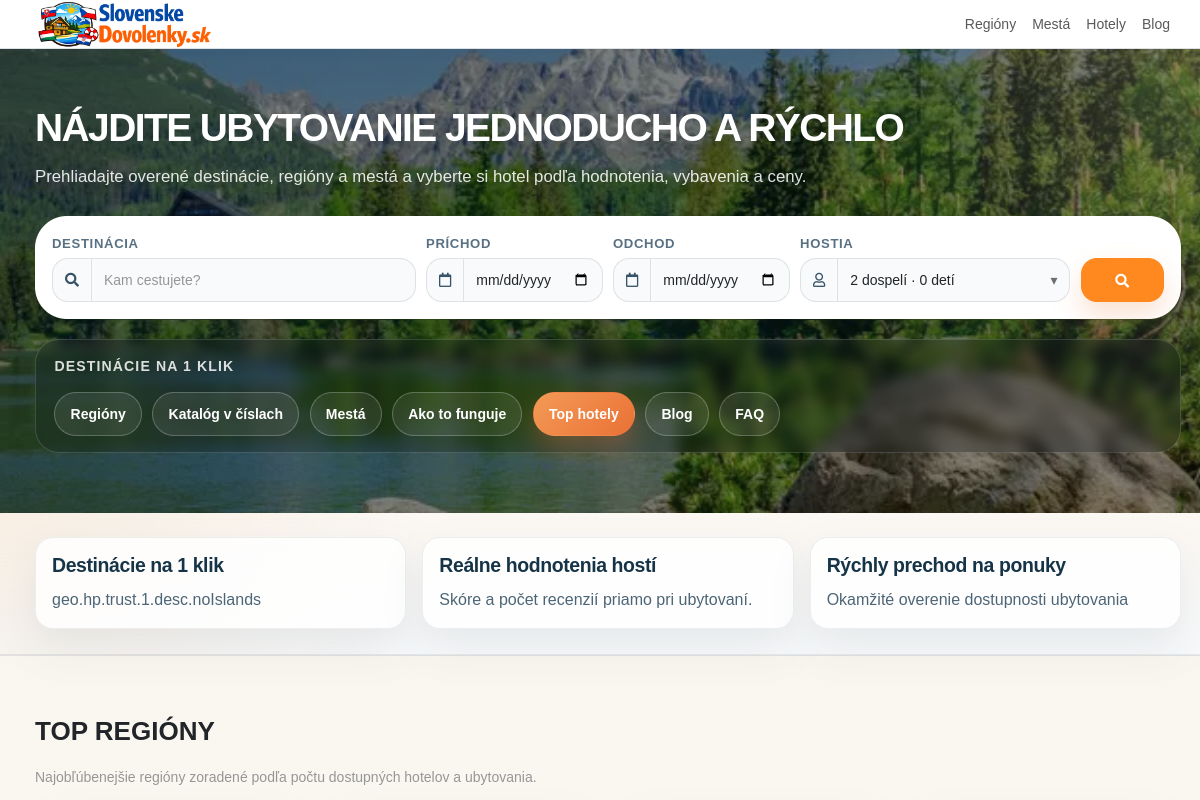 Náhľad e-shopu Slovenske dovolenky