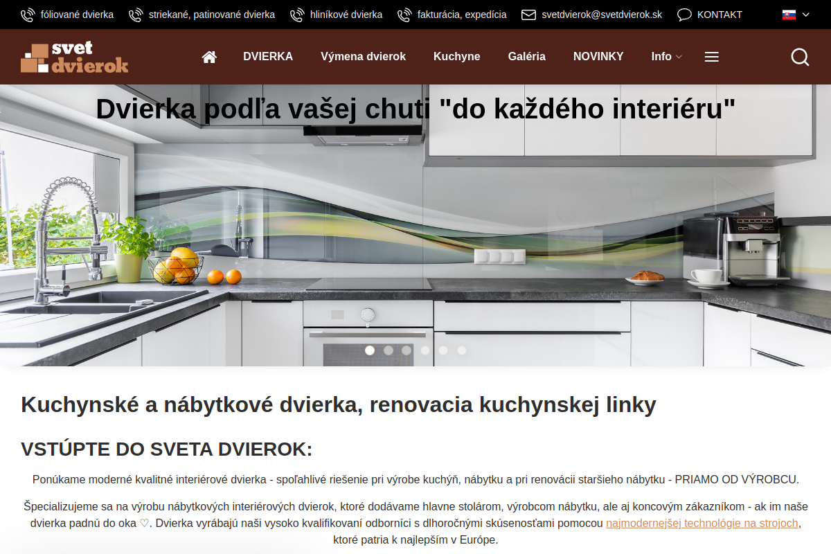 Náhľad e-shopu SVET DVIEROK –  DVIERKA PODľA VAšEJ CHUT