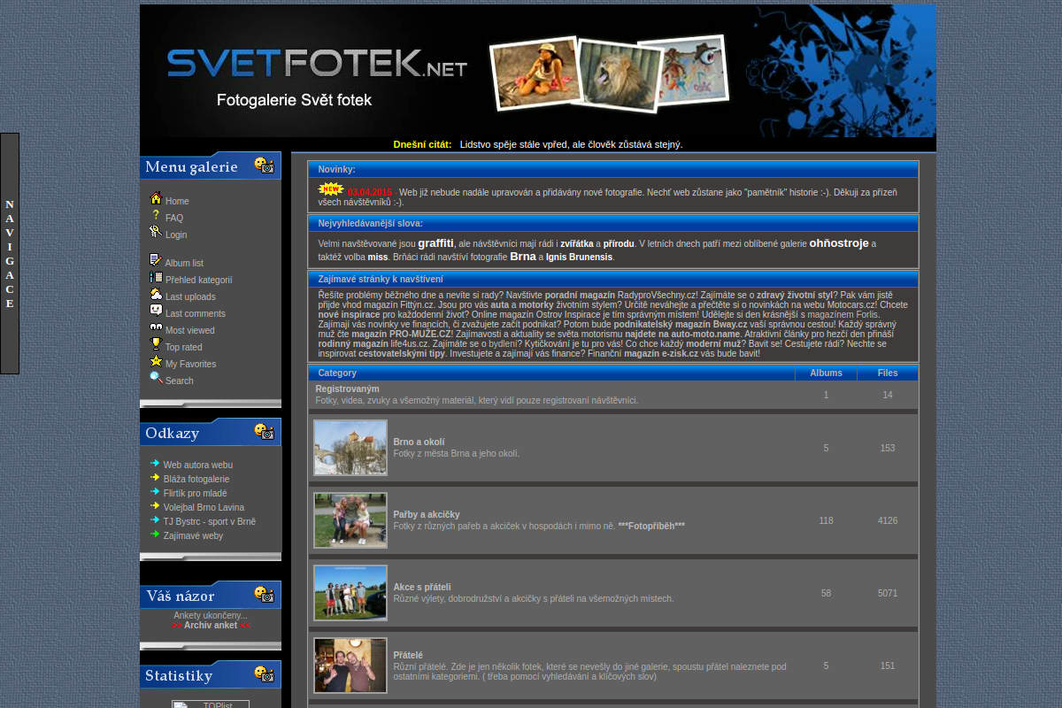 Náhľad e-shopu FOTOGALéRIA SVěT FOTEK