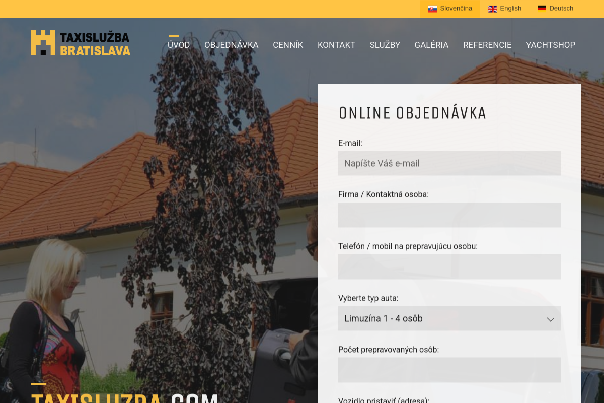 Náhľad e-shopu DIAľKOVá TAXISLUžBA,TRANSFERY NA LETISKá
