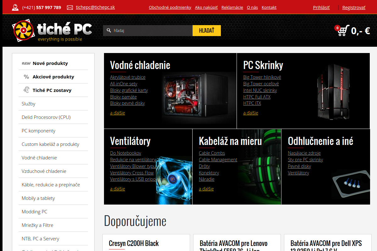 Náhľad e-shopu Tiché PC