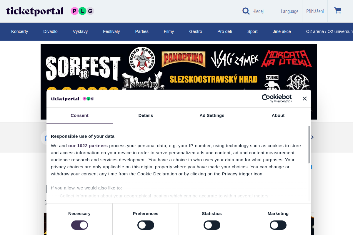 Náhľad e-shopu ticketportal.cz - vstupenky na dosah