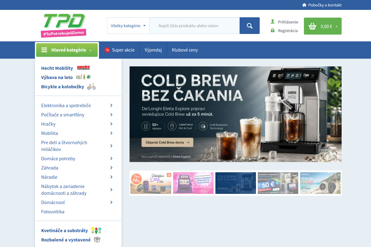 Náhľad e-shopu Euronics TPD - Internetové Elektro