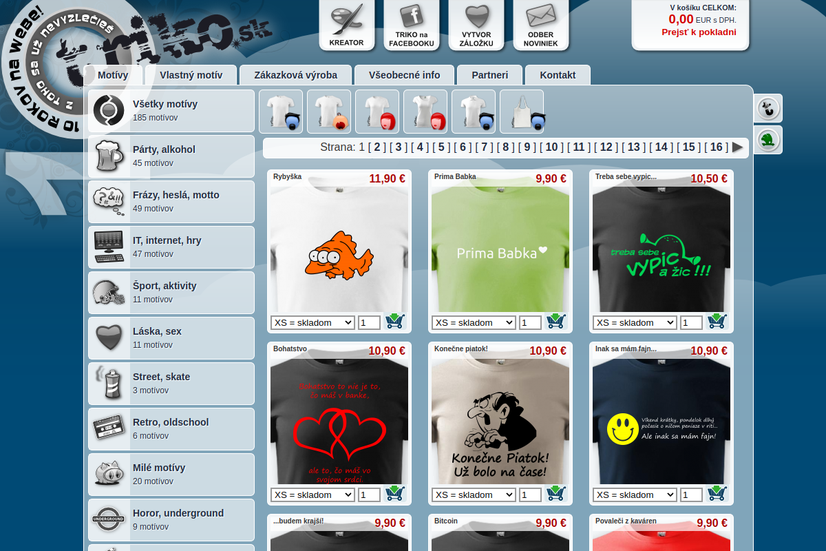 Náhľad e-shopu TRIKO.SK