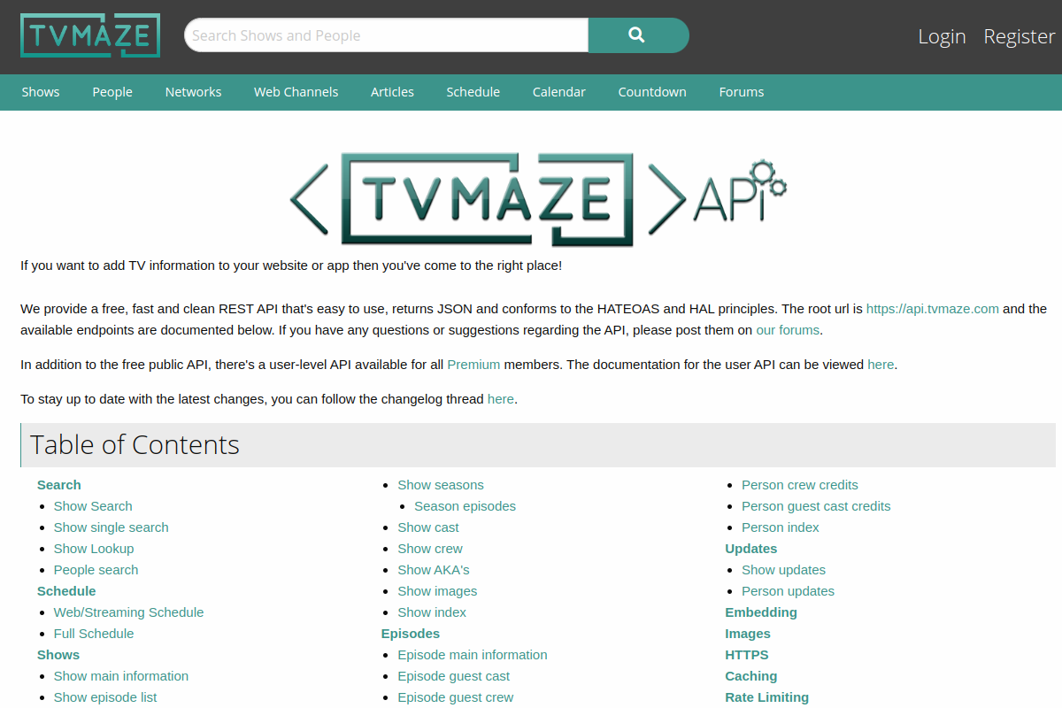 TVMaze preview