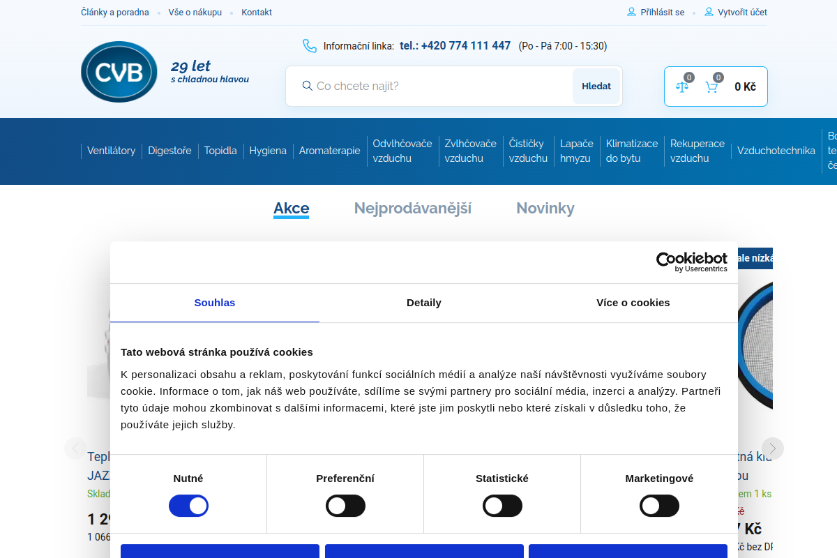 Náhľad e-shopu Ventilátory CVB
