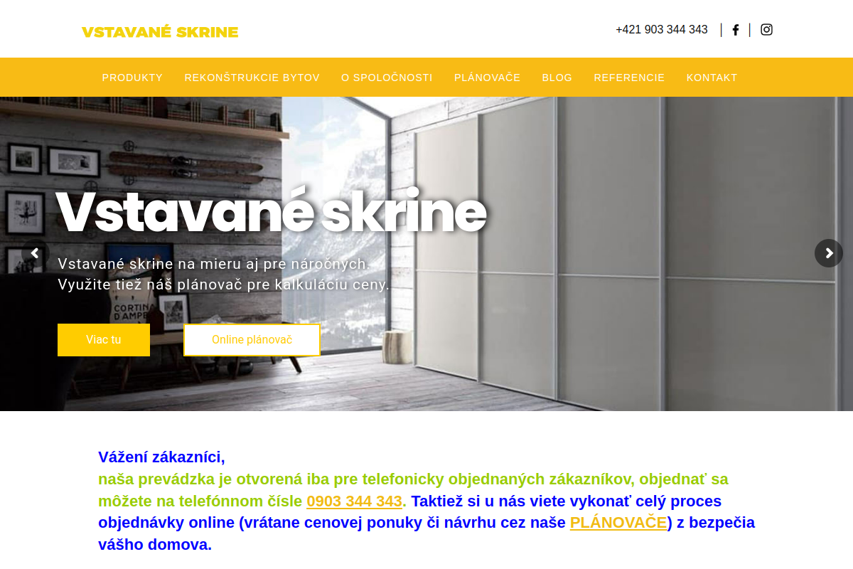 Náhľad e-shopu VSTAVANé SKRINE ,šATNíKY NA MIERU....