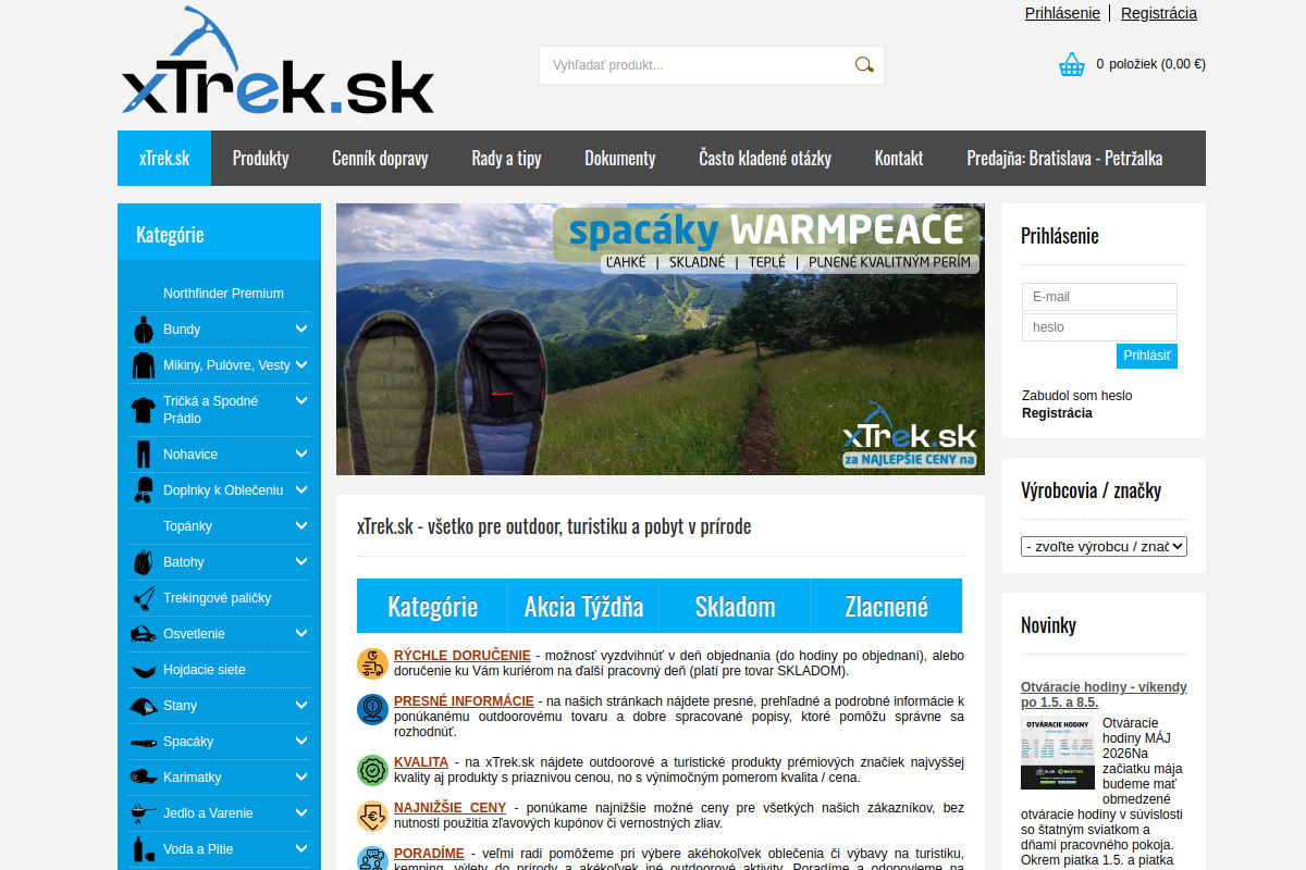 Náhľad e-shopu xTrek