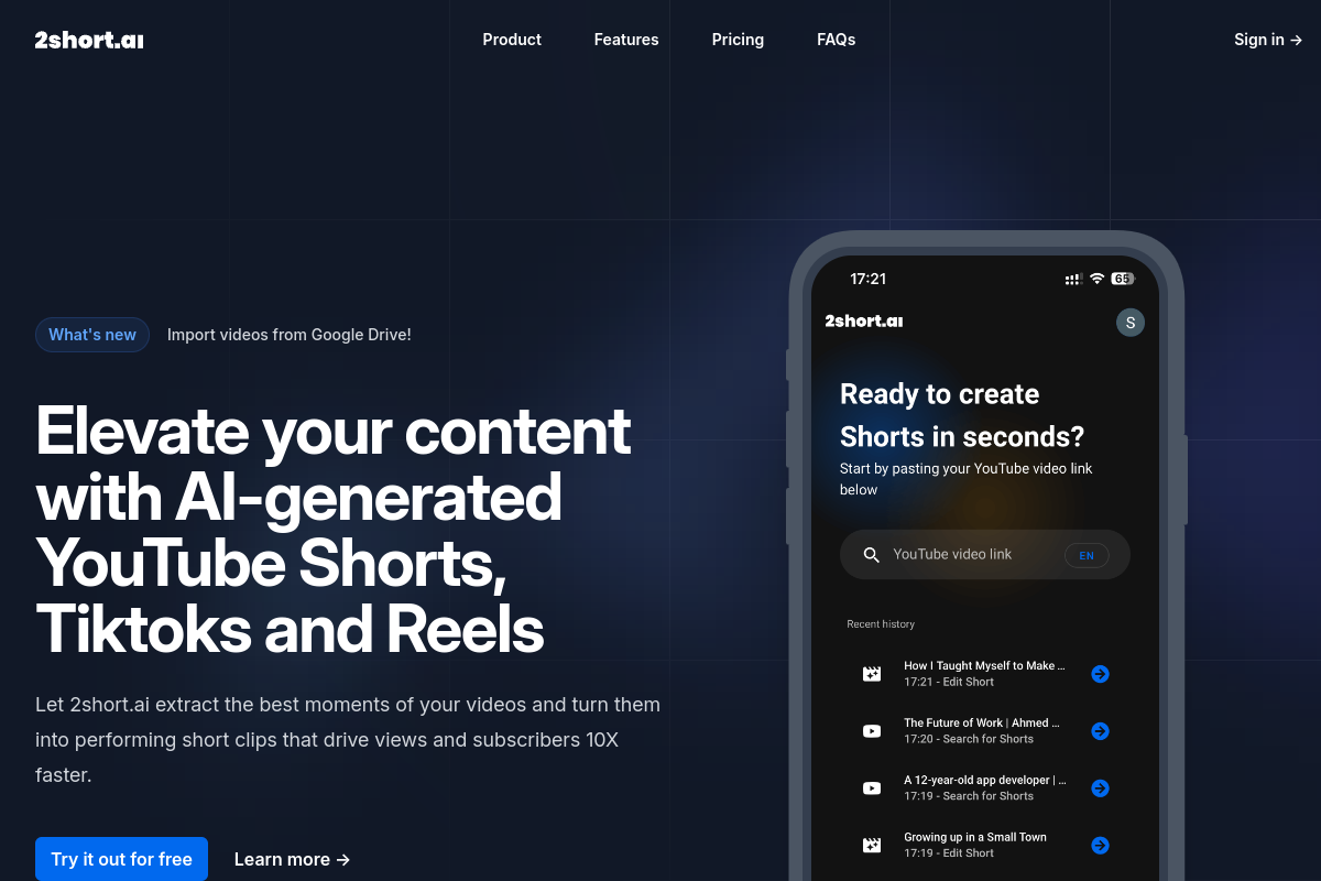 2short.ai screenshot