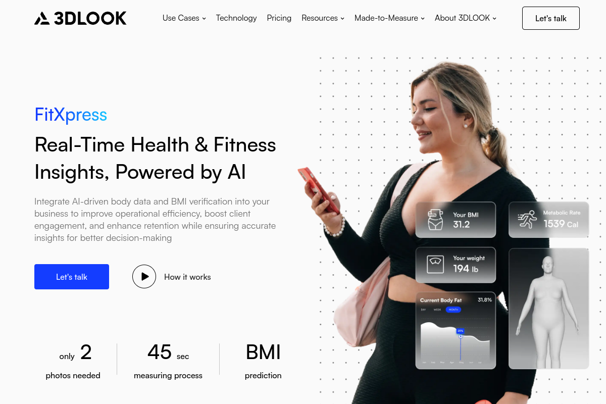 3DLOOK website screenshot 1