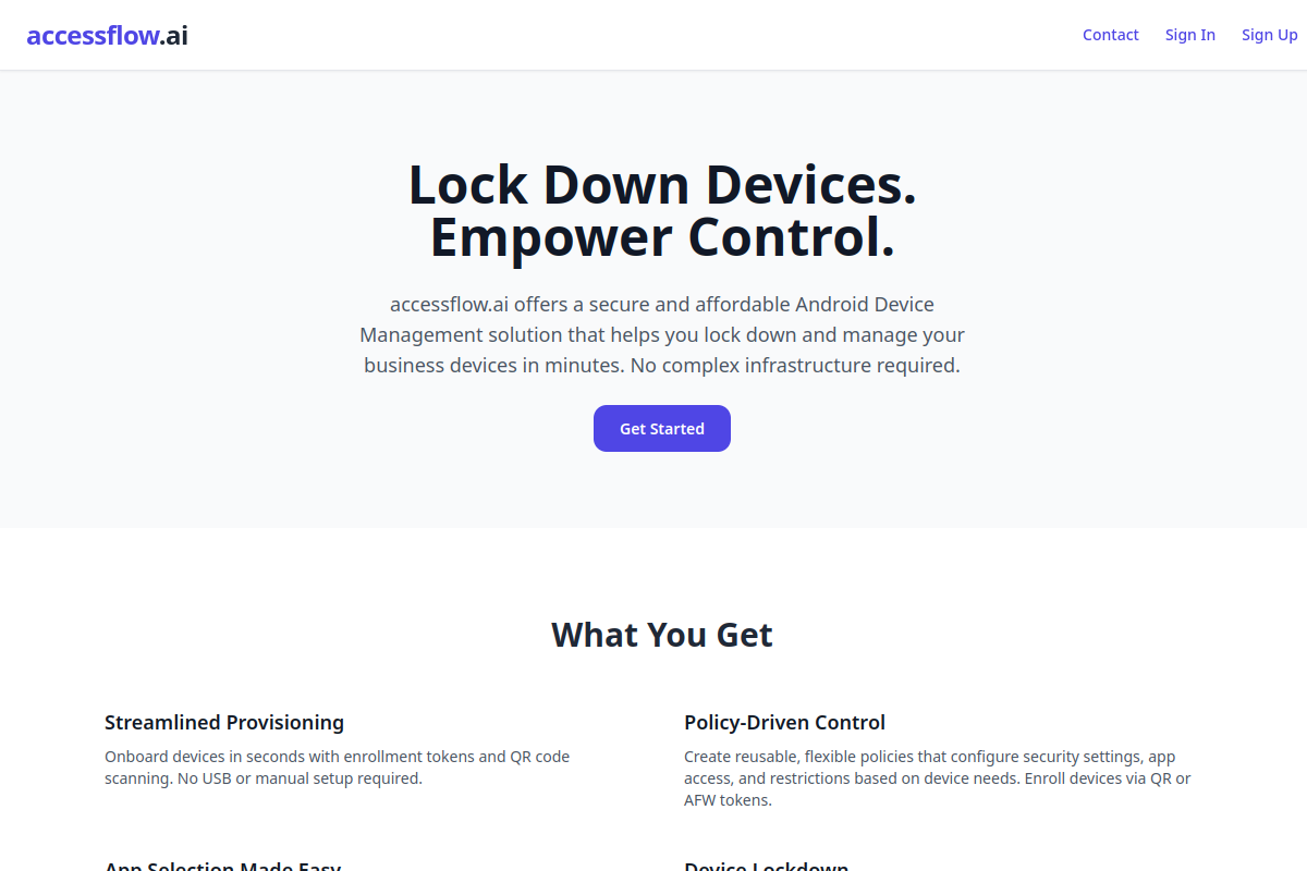 AccessFlow website screenshot 1