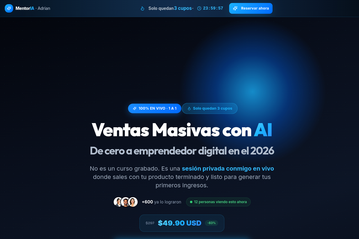 Vista previa del sitio Adrián Félix Mentoría