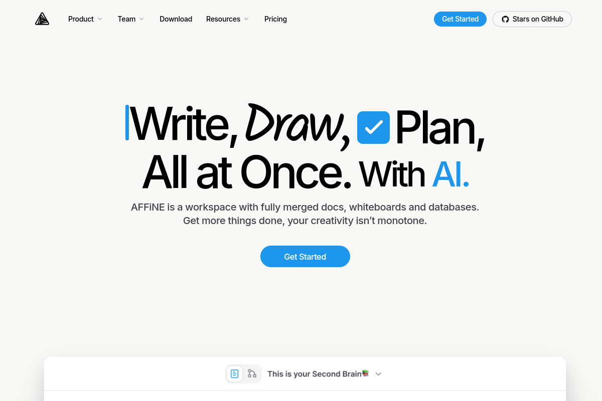 Screenshot of affine.pro