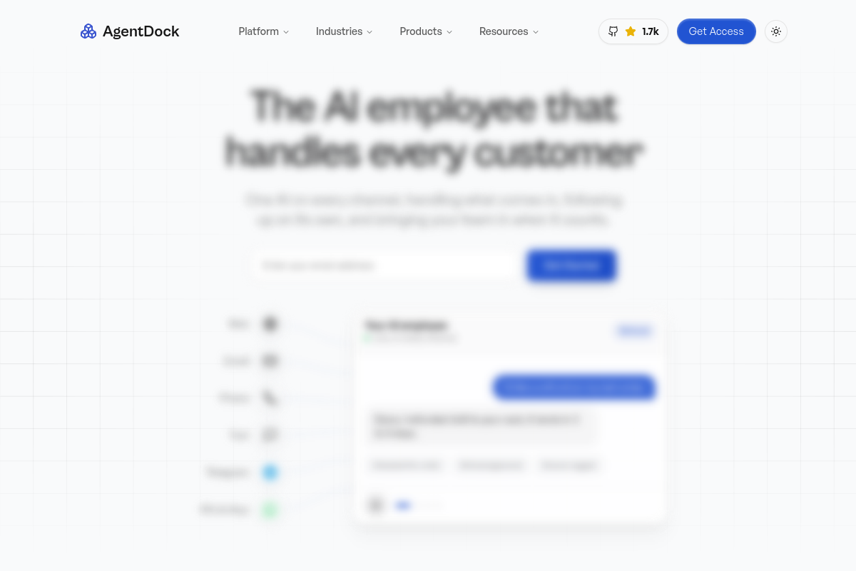 AgentDock website screenshot 1