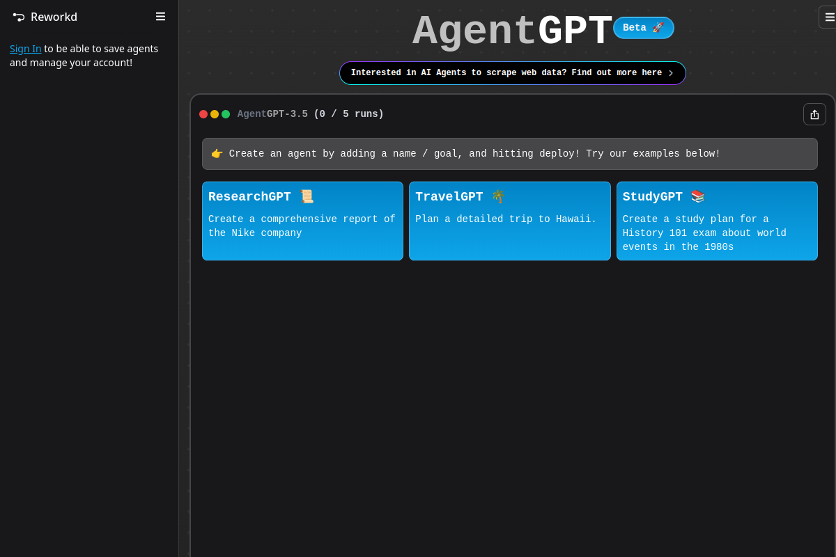 AgentGPT preview